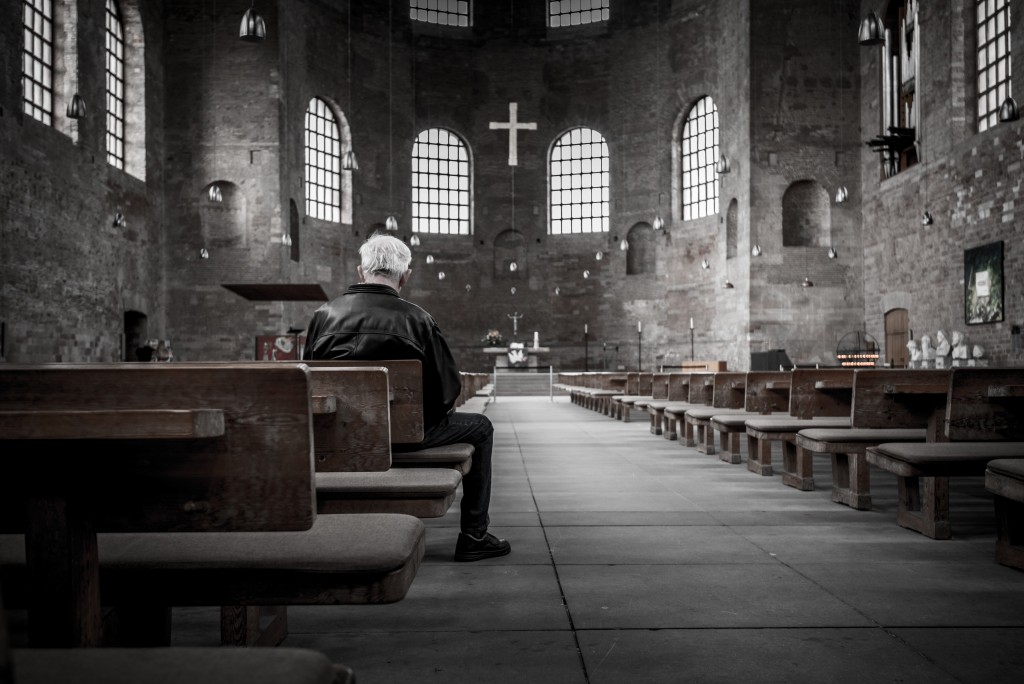 Man Sitting In Church